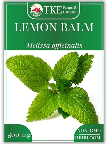TKE Farms & Gardens - Lemon Balm Seeds for Planting, 250Mg, 300+ Heirloom, Non-GMO Seeds, Instructions Included to Grow This Fragrant Medicinal Herb, Melissa officinalis, Qty 1