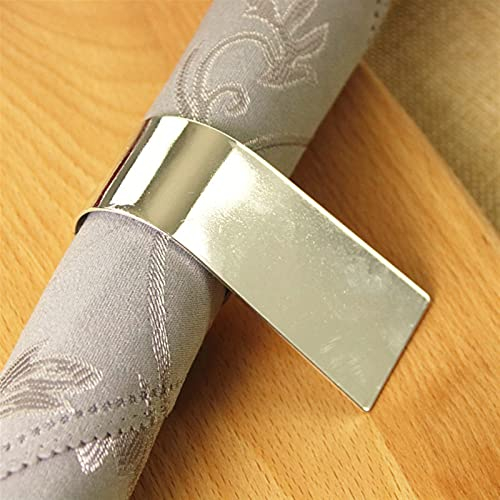 serviettenringe Serviette Ring Metall Edelstahl 6 Wortüberzug Serviette Schnalle Haushaltsgegenstände Hochzeitsfest Dekoration 1 0PCS. napkin holder (Color : Silver)