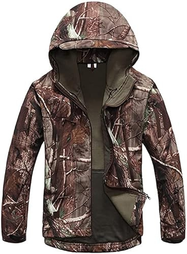 FENG Veste tactique pour hommes veste Softshell veste de Camouflage militaire imperméable Softshell polaire automne hiver veste (Cp Camo,XL)