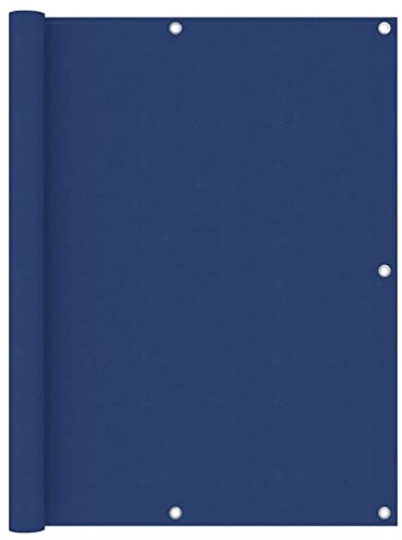 Makastle Balkonumspannungen in Garten, Balkon Sichtschutz Balkonbespannung Balkonverkleidung, Balkonsichtschutz Windschutz UV-Schutz aus Oxford-Gewebe, Aluminium-Ösen und Seil, Blau 120x300 cm