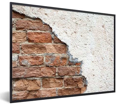 MuchoWow Poster Bilder Wanddeko Deko Wohnzimmer 40x30 cm Ziegel - Gips - Wand