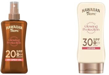 Hawaiian Tropic Glowing Oil Spray SPF 20 + Glowing Protection Lotion SPF 30