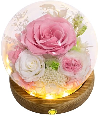 Valley of Rain & Forest Long-Lasting Real Flowers, Unique Floral Gift For you to send Love for All Occasions, for Indoor Decoration (Pink Rose & White Roses Arrangement)