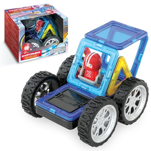 Magformers Kart Rally Magnetische Fliesen und Blöcke Spielzeug für Fahrzeuge und 3D-Modelle. STEM Spielzeug und kreatives Spielzeug