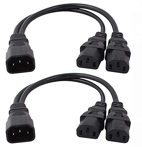 Xiatiaosann USV Server C14 auf Dual C13 5-13R Y Splitter Adapter Netzkabel 30cm (2er Pack)