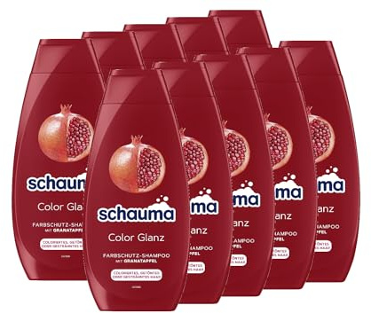 Schauma Schwarzkopf Farbschutz-Shampoo Color Glanz (10x 400 ml), Haarshampoo pflegt coloriertes, getöntes oder gesträhntes Haar, Color Shampoo mit Granatapfel-Extrakt
