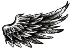 Right Angel Wings Temporary Tattoo Sticker Personalized European And American Style Juice Plant Ink Waterproof Semi-Permanent And Lasting 2 Weeks Full Back For Women And Men