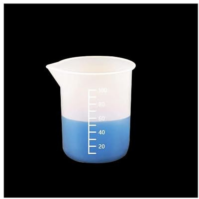 Uteruik Misurini in silicone da 100 ml, misurini in silicone, brocche per miscelazione in resina, con scala, per creazioni artigianali in resina epossidica, stampi per cera artistica