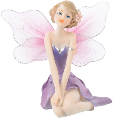 Amosfun Fairy Statue Resin Garden Ornament Miniature Outdoor Fairy Figurine for Yard Home Decoration Gift for Kids and Friends 4.3 Inch