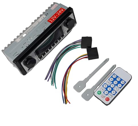 Emiif Auto Stereo FM Retro Radio Auto 12V Player Bluetooth Stereo MP3 USB AUX WAV FM Dual Knob Entwicklung, Eingebautes Bluetooth + Mikrofon, VL38NGBEQX0GJH9G5AU5ZNFVM1DOM3