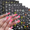 Nail Art Ongles, 12 Feuilles Stickers Ongles Fleurs Autocollant Ongle AutoadhéSif Autocollant Ongles Stickers Ongles Nail Art Deco Ongle Nail Art Accessoire Ongle (style-1)