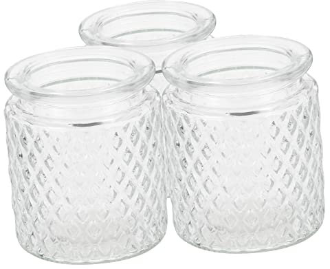 VILLFUL 3stücke Glas Kerzenhalter Transparent Mit Becher Für Aromatherapie Kerze Kleiner Vorratsbehälter Aus Glas Für Schreibtisch Dekoration Exquisiter Kerzenbehälter