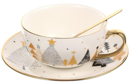 PRETYZOOM 4 Sätze Weihnachtstassen und Untertassen Tassen trinken dekorative Teetasse Weihnachtsbecher Trinkgläser Espressotassen Kaffeebecher Wasserkrug für zu Hause Weihnachtswasserkrug
