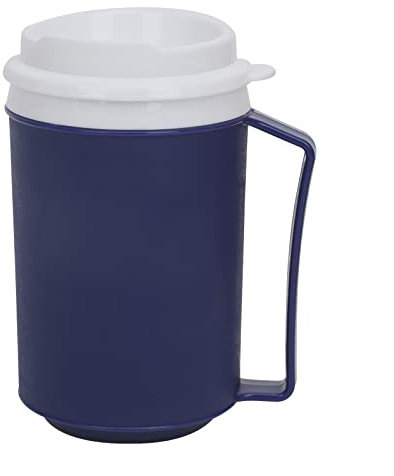 OhMill Non Spill Cups for Elderly Drinking Cups Non Spill Cup Adult Beakers for Elderly Non Spill Plastic Cups with Lid 12oz