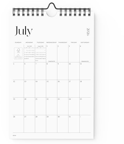 Cabbrix Mini Calendar 2026 Wall Calendar, Vertical 6 x 9 inch Small Calendar Including July 2026 to December 2027, Easy Planning Little Notepad Calendar for Wall, Desk, Bulletin Board, Simplified