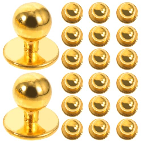 IWOWHERO 100 StüCk Goldene KochjackenknöPfe Aus Kunststoff Runde KnöPfe FüR Kochuniformen Arbeitskleidung Und Jacken