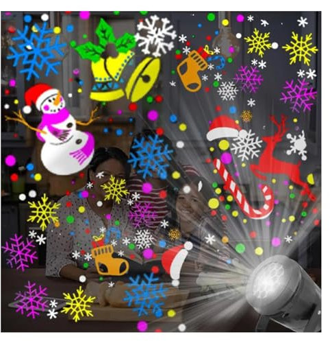HPHPH Christmas Projector, LED Christmas Projector Lamp 360 Rotatable Indoor Outdoor Projector Lamp Holiday Party Christmas Decorat LED Lighting,Halloween, Christmas.