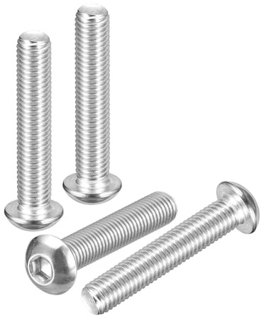 DTGN M10-1.5x55mm Linsenkopfschrauben mit Innensechskant - 4er Pack - Gut für Rennrad, Mountainbike, Auto, Motorrad - 304 Edelstahl weiß lackiert - Sechskant-Antriebsbefestigungen
