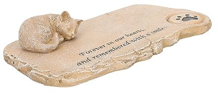 COLLBATH Gedenktafel Für Katzen Gedenkstein Draußen Harzmaterial Kätzchenmotiv Dekoration Für Garten Vorgarten Wohnzimmer