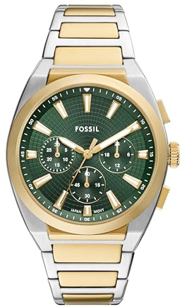 Fossil Everett - Orologio da uomo a tre lancette in acciaio inossidabile al quarzo