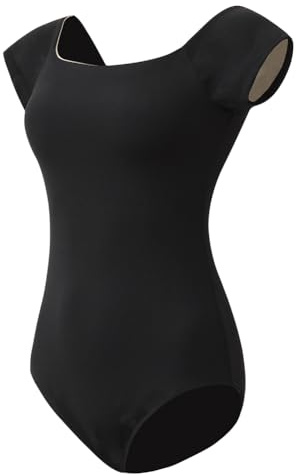ROYAL SMEELA Maillot de Danza Ballet Adulto Body Baile para Mujer Leotardo Manga Corta