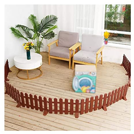 Valla decorativa de PVC marrón para jardín para interiores y exteriores, 40 x 50 cm (2 unidades), barrera de plástico duradera para paisajismo, parterres y recintos de mascotas