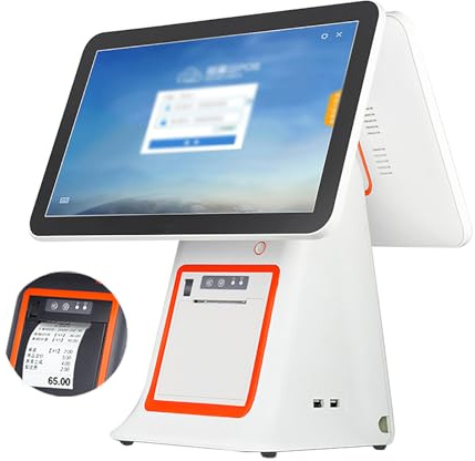 Caisse enregistreuse avec imprimante thermique, écran tactile 15,6, double écran, scanner portable - terminal intelligent pour point de vente