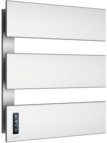 Towel Warmers for Bathroom, Heated Towel Rack Wall Mounted, 21.6 X 17.7 Smart LED Control, Built-in Timer & Temperature, Max 140°F, Plug-in, Fast Heating, Brushed Nickel