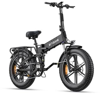 ENGWE Engine Pro 2.0 Elektrisches Klapprad mit 20„x4.0“ Fat-Tire-Reifen, 768-Wh-Akku (16 Ah) für bis zu 110 km, Drehmomentsensor, Vollfederung, 8 Gänge für Stadt und Gelände (Schwarz)