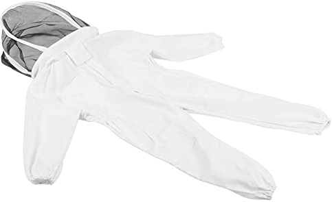 Alomejor Einteiliger Imker-Schutzanzug für, Anti-Biene für, Polyester-Baumwolle mit Kapuze, Imkerkleidung für Bienenstock, Imkerei-Zubehör (M)