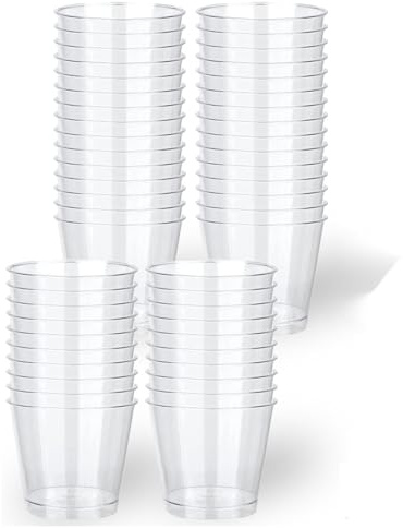 Yanghad 50 Pezzi Mini Tazze da Dessert in Plastica 200 ml, Bicchierini da Dessert, Coppette da Dessert Plastica Riutilizzabile per Budini, Gelati, Mousse, Buffet, Festa