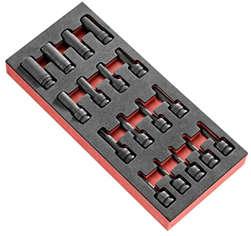 FACOM PM.NSX Plateau mousse pour 17 Douilles Impact Torx, Noir, 1/2