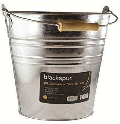 Garden Mile Heavy Duty Galvanised Metal Bucket - 10 Litre Metal Buckets With Wooden Handles - Rust Resistant Galvanised Buckets Large Capacity - Versatile Design Ash, Fire, Coal, Ice Bucket For Home