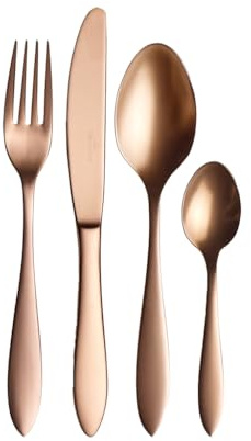 Villeroy und Boch Manufacture Cutlery Tafelbesteck für bis zu 4 Personen, 16-teilig, Edelstahl, Kupfer