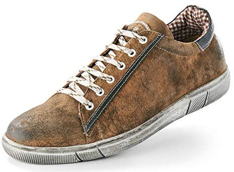 Maddox Herren Trachten Schuhe Sneaker Siegfried - Wood Nappato Gr. 40-50 (Braun (Wood), EU Schuhgrößensystem, Erwachsene, Herren, Numerisch, M, 46)