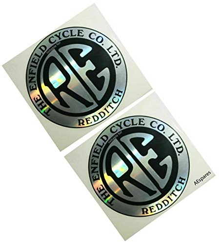 AEspares Fits For Royal Enfield Classic RE Logo Silver Toolbox Pannier Decal Sticker Set