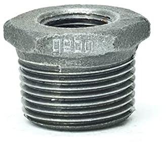 Temperguss-Gewindefitting schwarz Reduziernippel, AG x IG 1 1/2 x 1/2 Zoll, Typ 241, DVGW