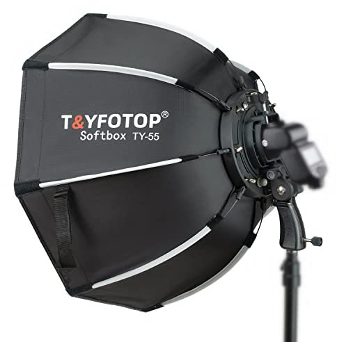 T&YFOTOP 47.2 inches/120 Centimeters Octagonal Softbox with S-Type Bracket Mount, Carrying Case Compatible with Camera Flash Speedlites TT560 NW565 NW625 NW635 NW670 750II, etc (120cm softbox