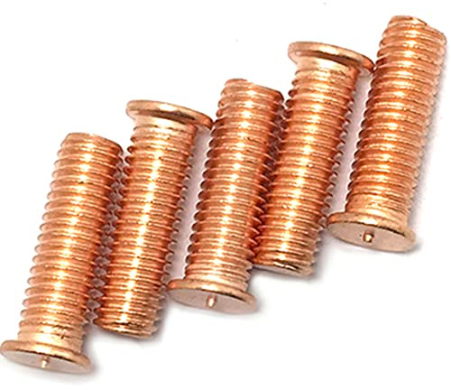 (100 PC) Acero al carbono cobre plateado soldadura tornillo punto clavo, M4x25mm para soldadura o condensador descarga etc.