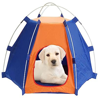 Zelt für Hunde,Outdoor-Camping-Hundezelt aus Polyester - Wasserdichtes Campingzubehör, unterstützendes, faltbares Haustierhaus, tragbar für Pavillon, Outdoor, Haus, Garten, Innenbereich