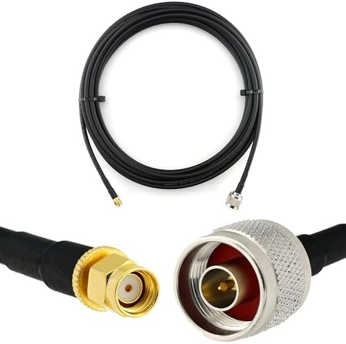 RANGEFUL 7m RP-SMA Stecker auf N Stecker Koaxialkabel — 7 Meter Verlustarmes HF-240 (LMR 240 Äquivalent) Antennenkabel 50ohm Verlängerungskabel — für WiFi Router Antenne Wireless RF WLAN Radio Modem