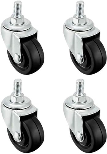 kippen 1609X1 - SET DI 4 RUOTE IN GOMMA DA MM.40 CON PERNO FILETTATO M8