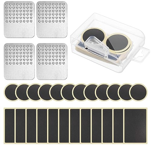 OTAIVE Bike Puncture Repair Patches Glueless Self-Adhesive Patches Tire Patchs for tires of Bicycle Puncture Repair Kit with Tire Patchs for Road, Mountain Bikes(black)