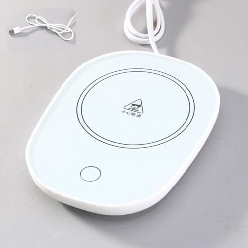 EpheyFIF USB-Heizung, Tassenwärmer, Tassenwärmer für Schreibtisch, 55 °C, thermostatischer Schwerkraft-Sensor, Heizuntersetzer, für Büro, Schreibtisch, Zuhause (weiß)