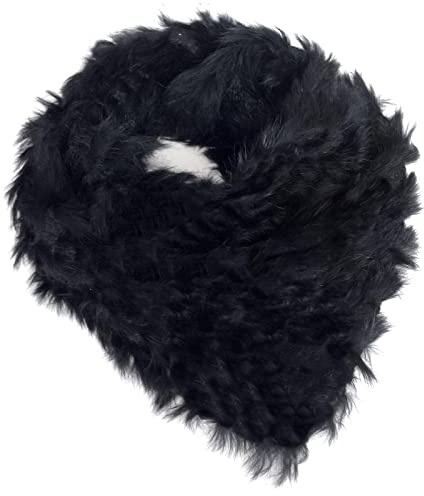 Glamexx24 Pelze Loop Schal Damen- Hochwertiger Strickschal aus Kaninchenfell für den Winter, Luxuriöser Hase Hasenfell Schlauchschal Stylish und warm
