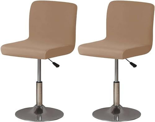 HACLEN Stretch Barhocker Bezüge Mit Rückenlehne, Drehbare Barhocker Stuhlbezüge, Abnehmbare Pub Thekenhocker Stuhlbezüge (Khaki,4er-Set)
