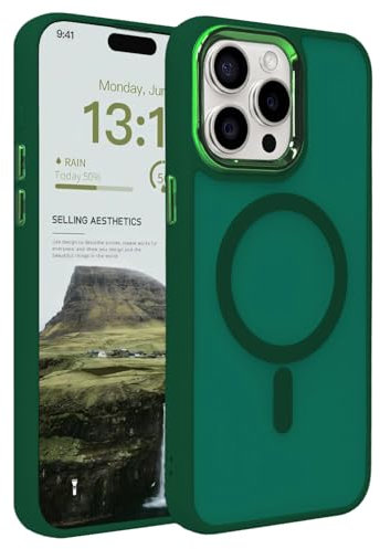 IAIYOXI Magnetic Case for iPhone 11 Pro Max [MagSafe Compatible] - Translucent Matte Slim Thin Shockproof Protective Cover for Women, Men, and Girls, Compatible with iPhone 11 Pro Max, Green