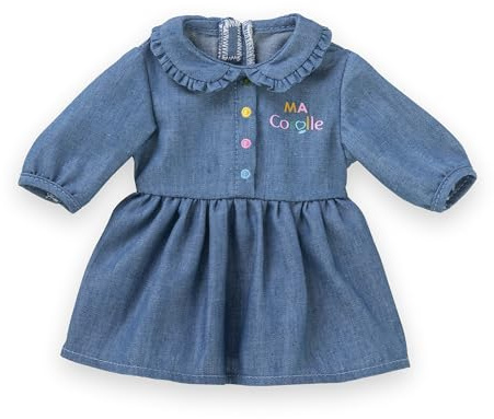 Ma Corolle 9000212860 Denim-Kleid, Langarm, Puppenkleid, 36 cm, ab 3 Jahren