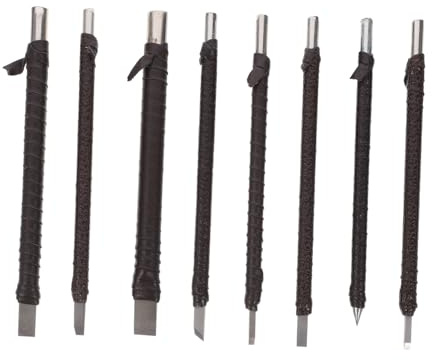 COOPHYA Set Di Utensili Per Intaglio Del Legno 8 Pezzi in Acciaio Tungsteno Con Custodia Protettiva Ergonomica, Per Principianti e Professionisti Nella Lavorazione Artistica Del Legno