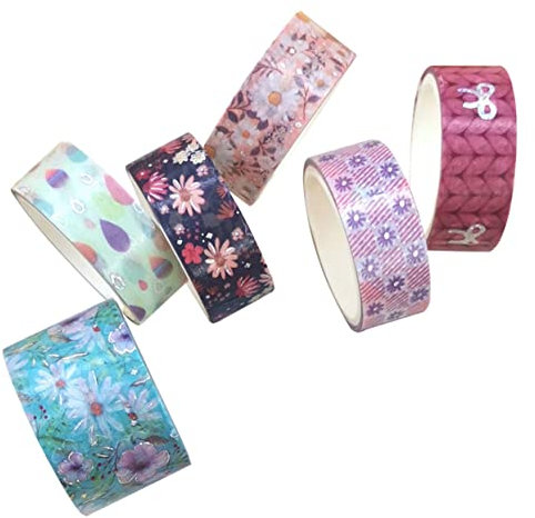 PHENOFICE 6rollen Dekorative Washi Tapes Mit Blumendesign Für Scrapbooking Und Handliche Abnehmbare Klebebänder Für Gestalten Und Journaling Für Bastelprojekte Und